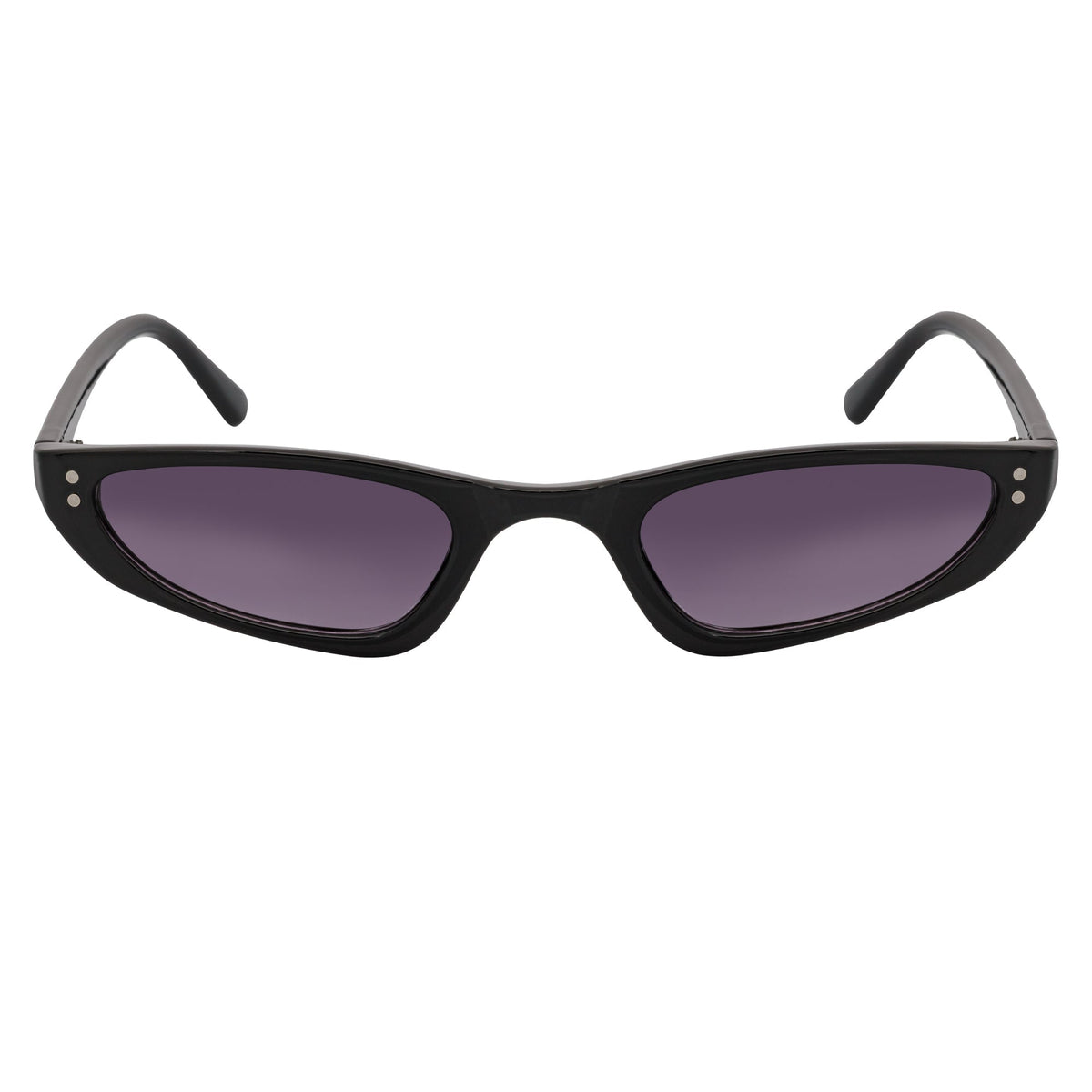 BURMESE - Small Hexagonal Cat Eye Sunglasses Black Lavender