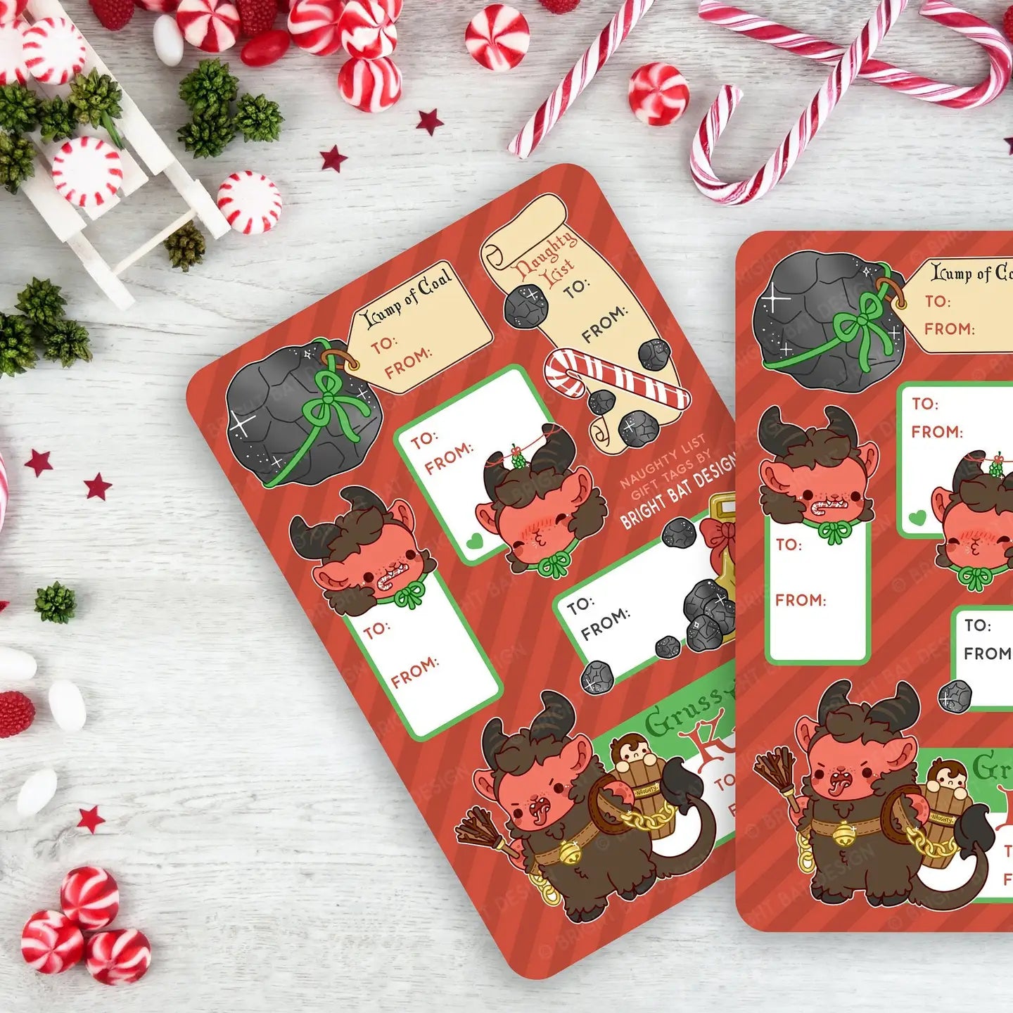 Krampus Naughty Gift Tag Stickers