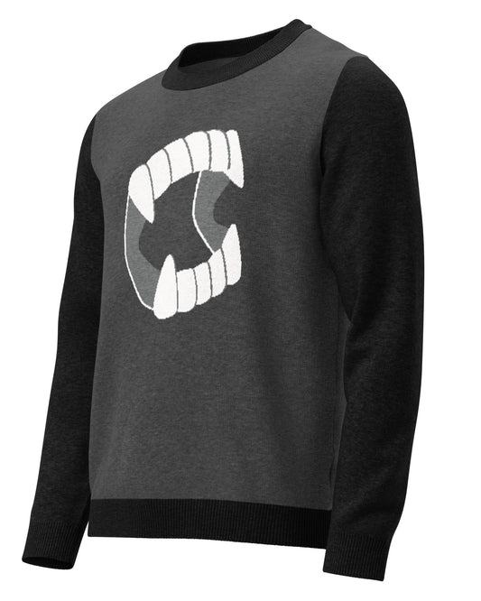Toy Vampire Fangs Knitted crew neck sweater