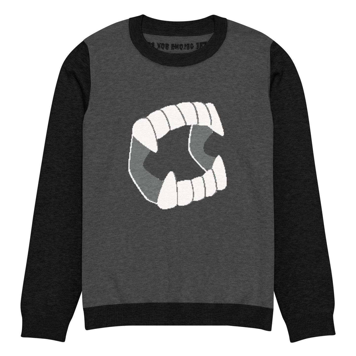 Toy Vampire Fangs Knitted crew neck sweater