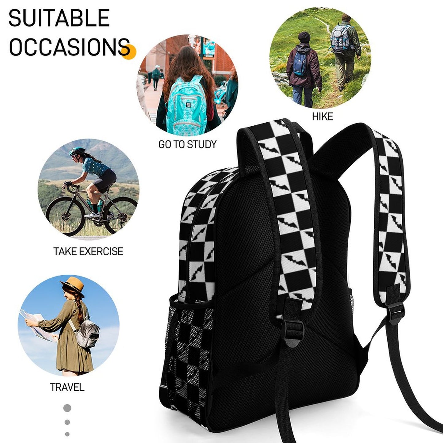 Checkered Bat Large Backpack - PRE ORDER