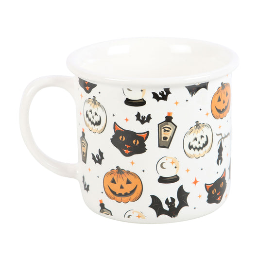 Black Cat and Pumpkin Mug