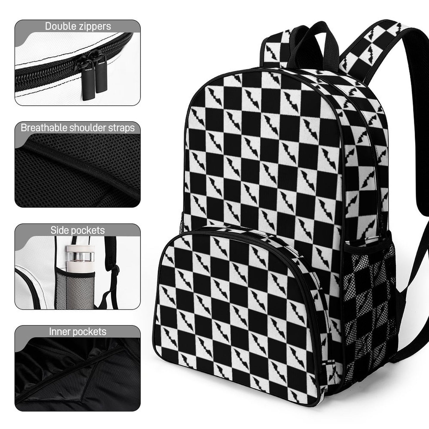 Checkered Bat Large Backpack - PRE ORDER