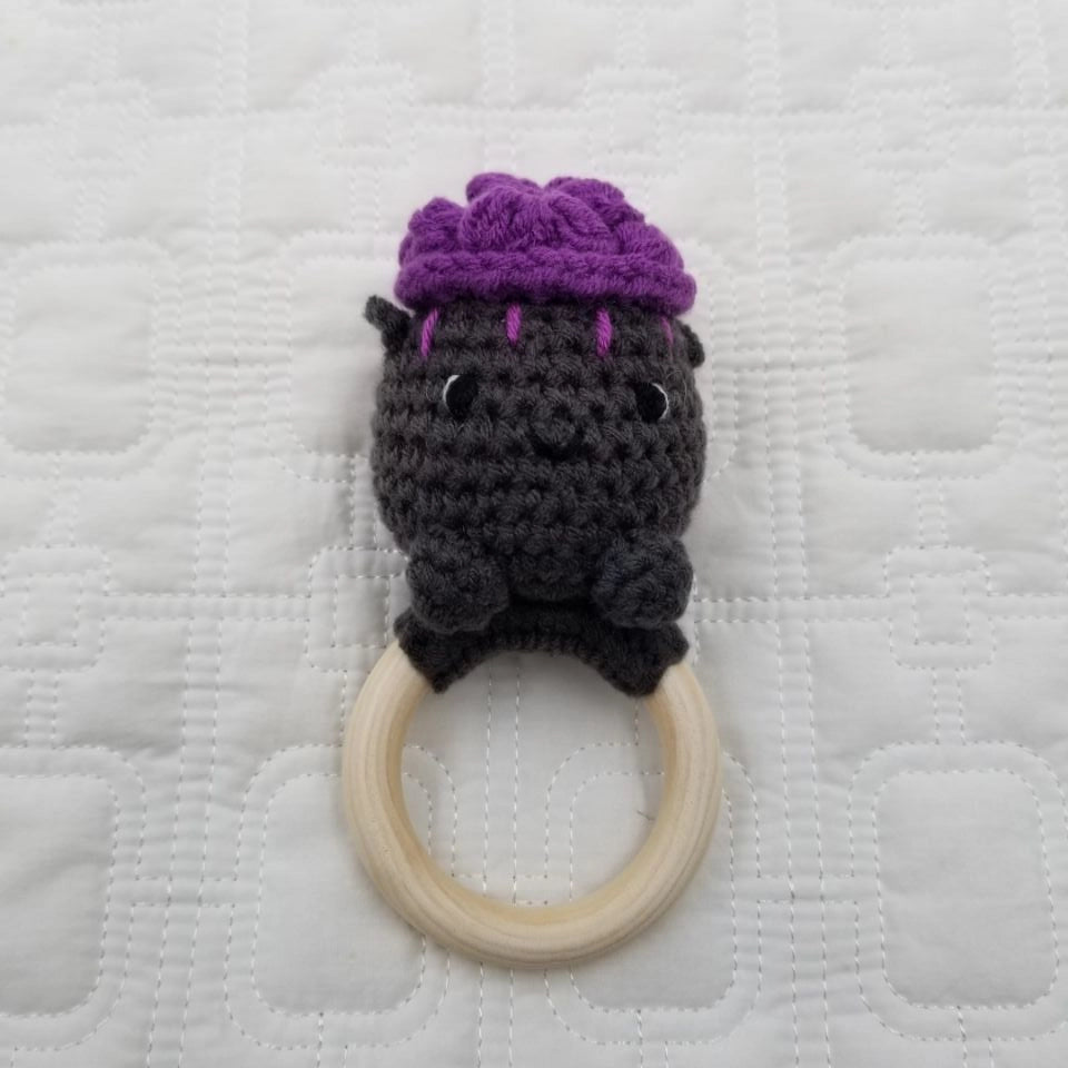 Cauldron Crochet Rattle Teether