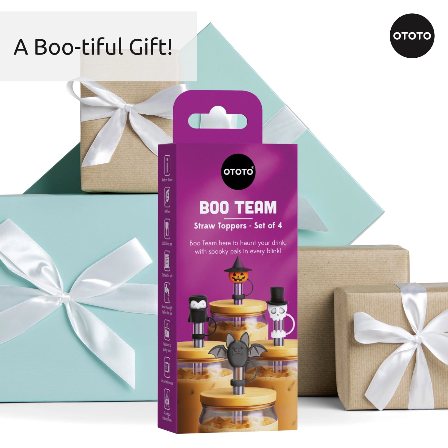 Bundle Boo Team Straw Toppers (Set of 4)