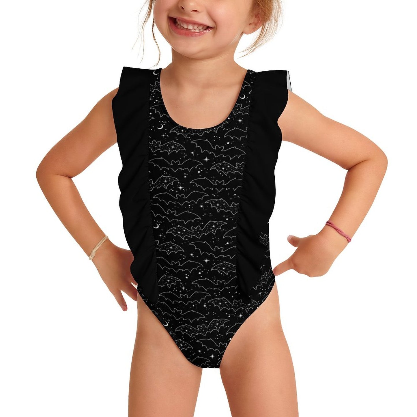 Celestial Bat Ruffle Swim Suit (Kids) - PRE ORDER