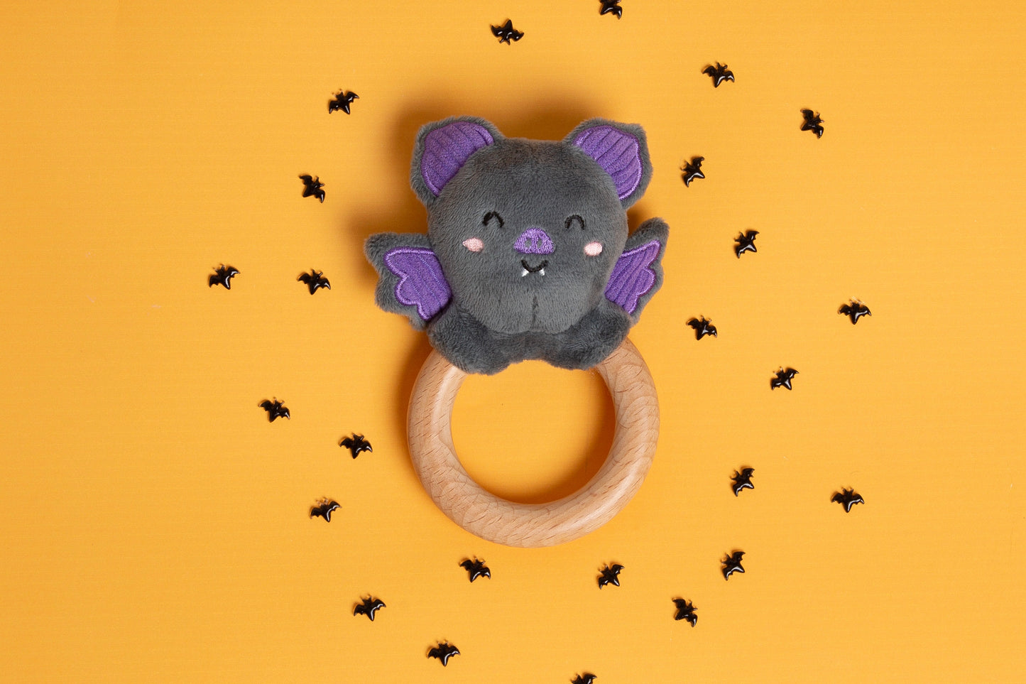 Bat Baby Plush Rattle Teether
