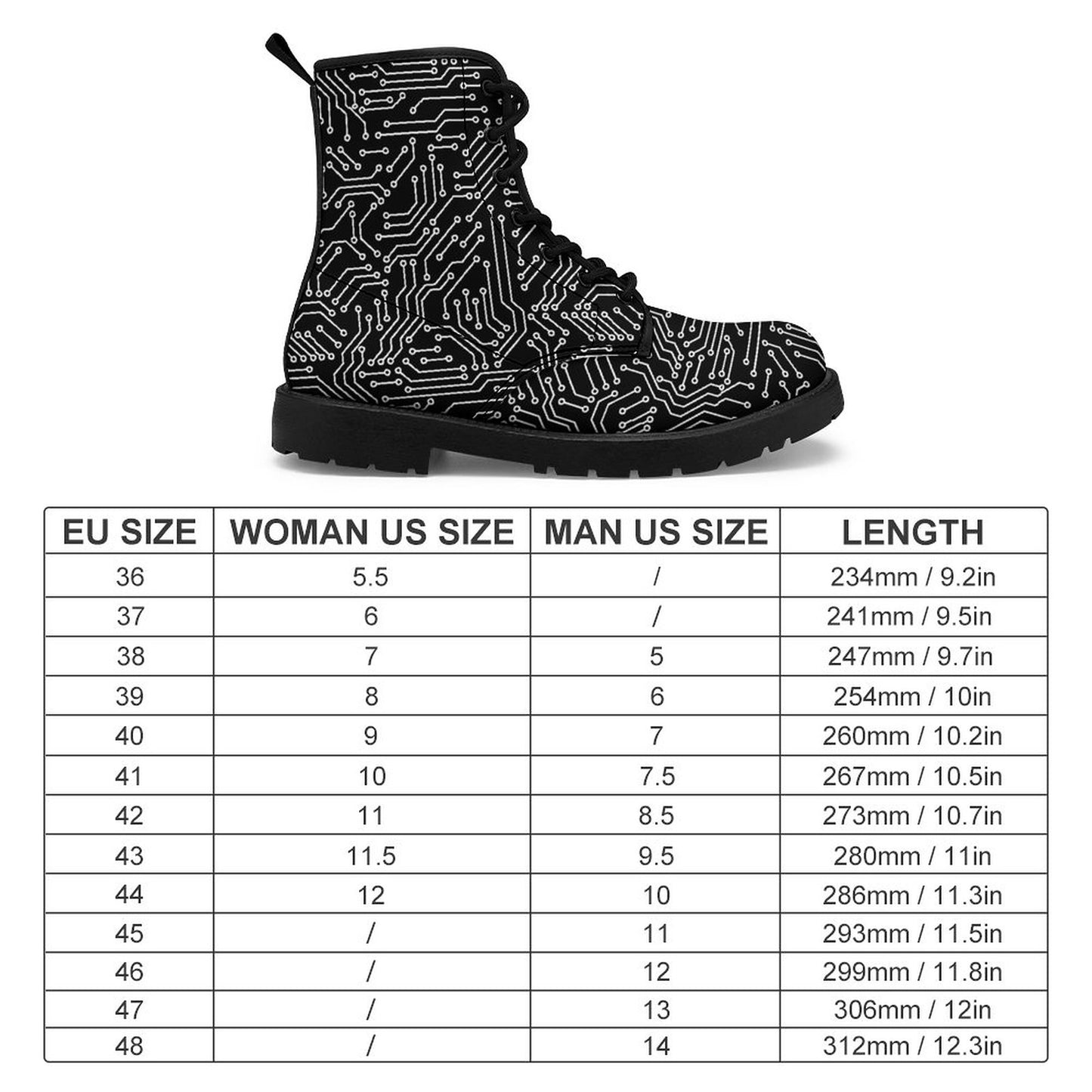 Techno Witch Combat Boots (Adults) - PRE ORDER