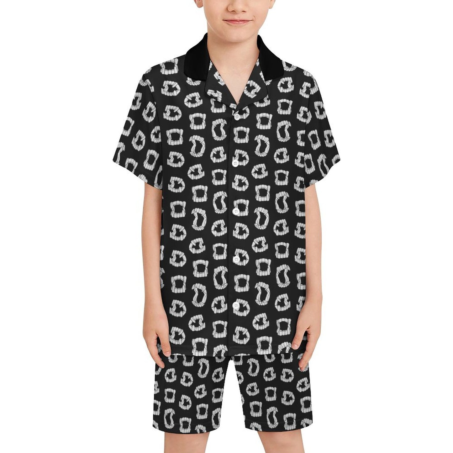 Vampire Teeth Button Down PJs (Kids) - PRE ORDER