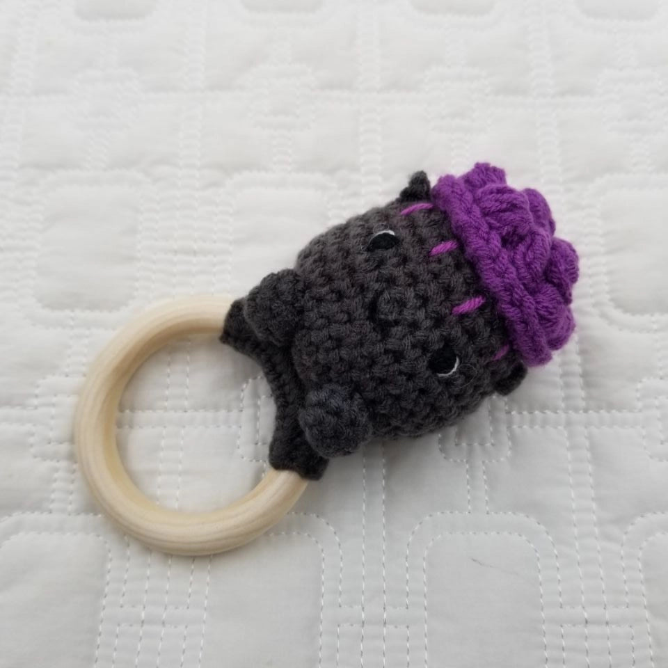 Cauldron Crochet Rattle Teether