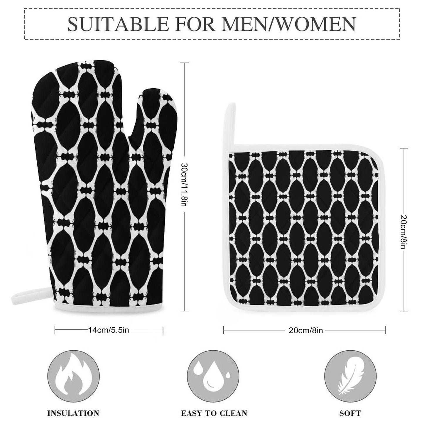 Oven Mitts & Pot Holder Set of 3 (Multi-image Splicing)