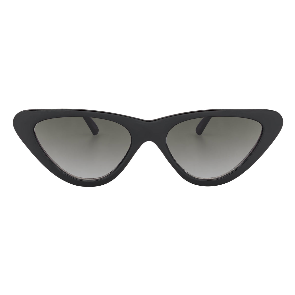 FELINE - Oval Small Cat Eye Sunglasses Black Smoke