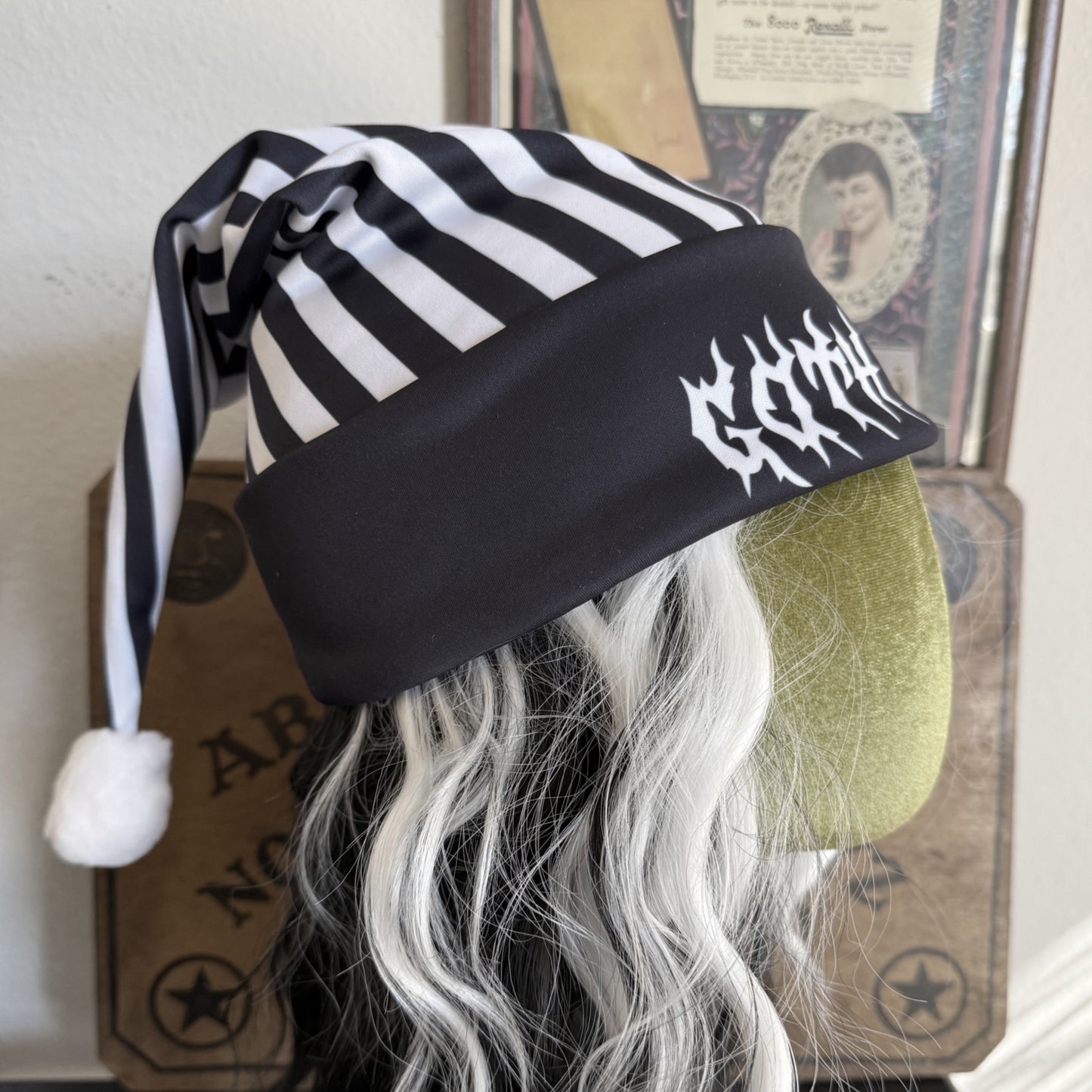 Goth Mom Doom Santa Hat