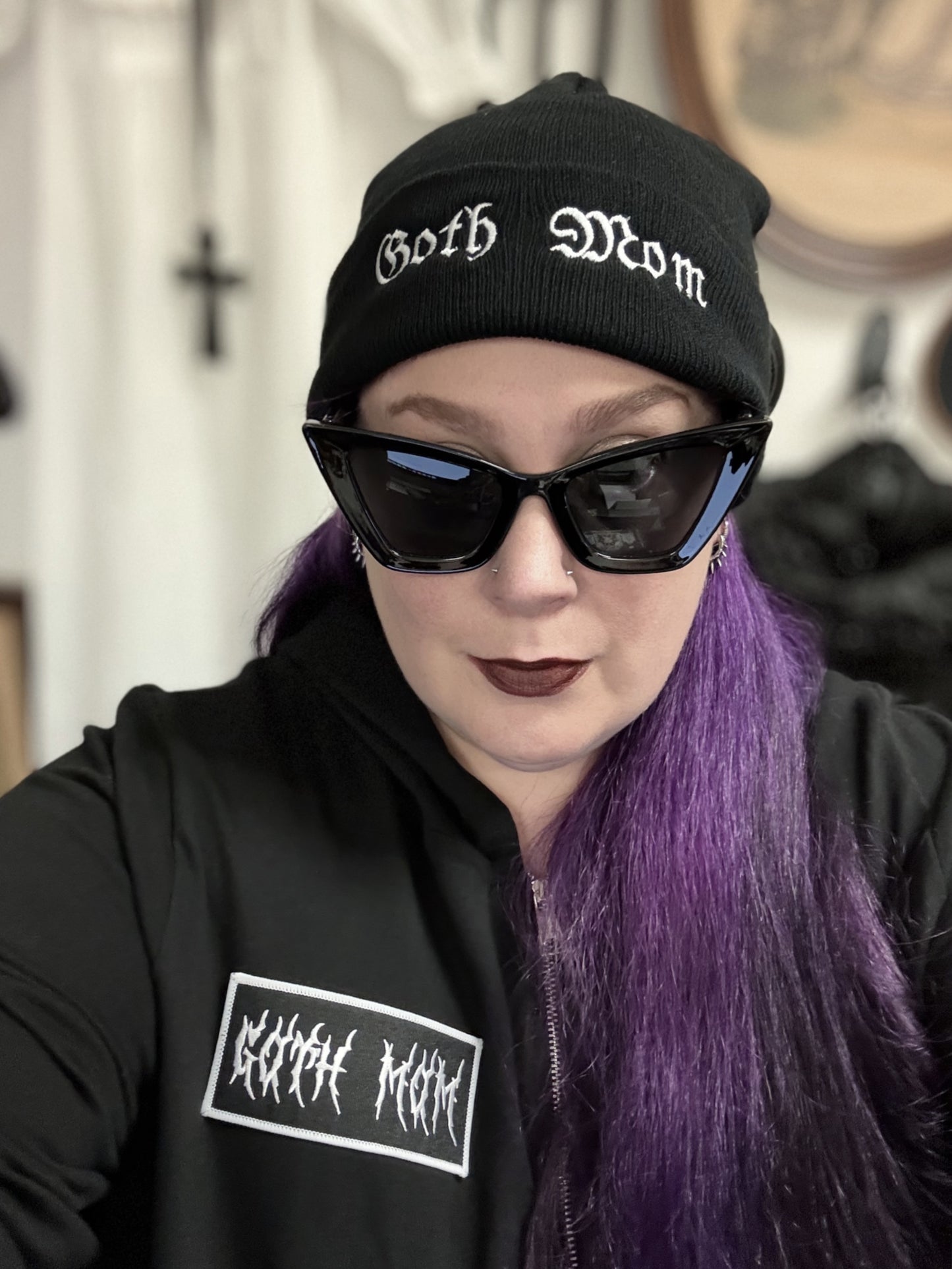 Goth Mom Knit Hat Beanie (Adults)