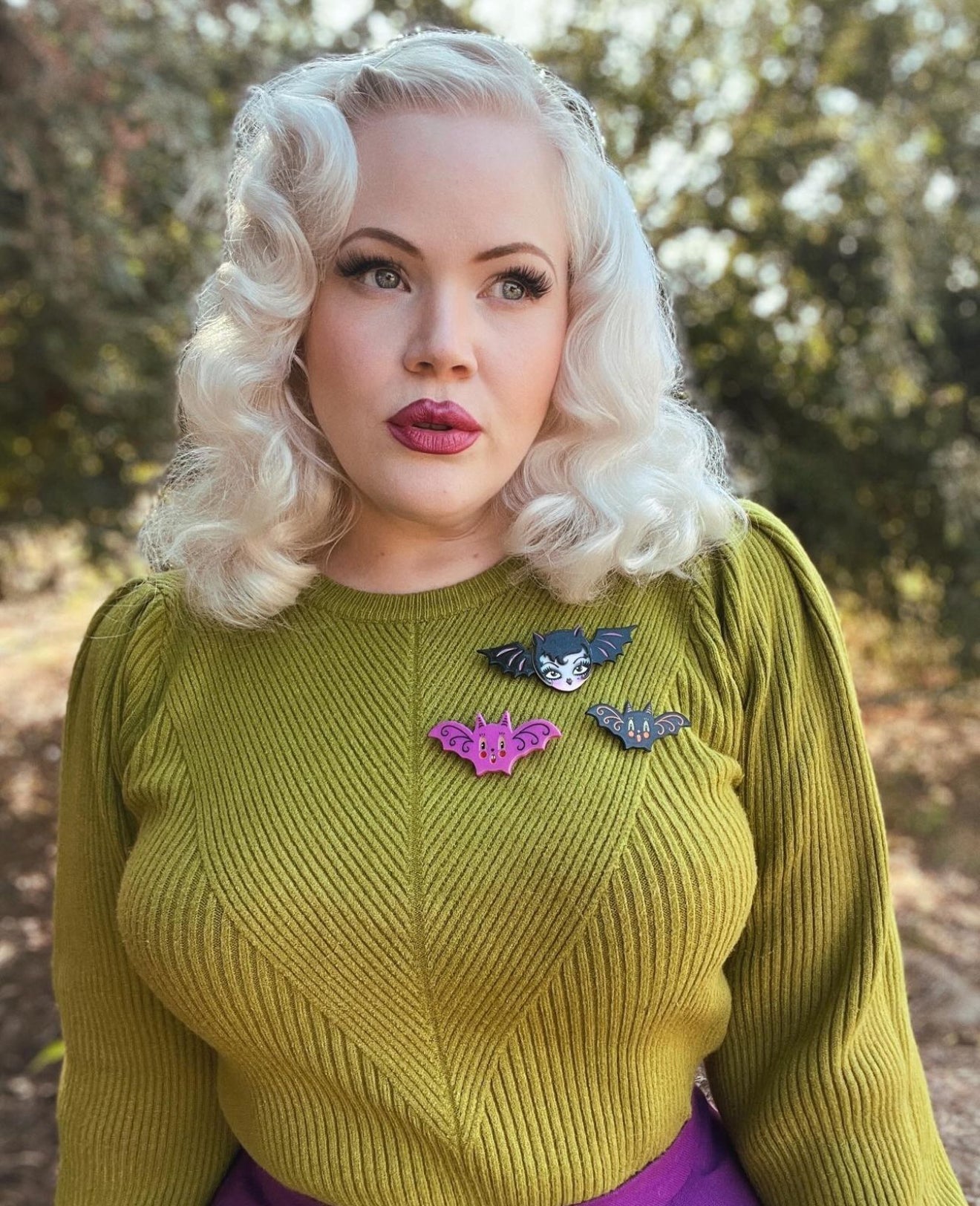 Lily the Vamp Brooch by Miss Fluff x Lipstick & Chrome — Vampire Girl Halloween Pin