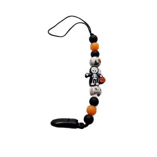 Halloween Skeleton Pacifier Teething Clip