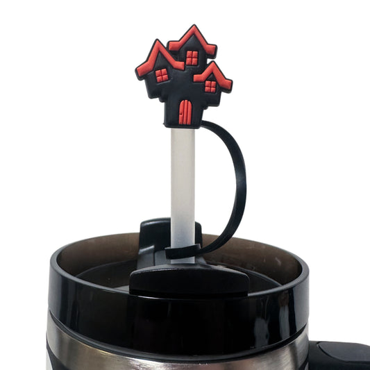 Haunted House Straw Topper