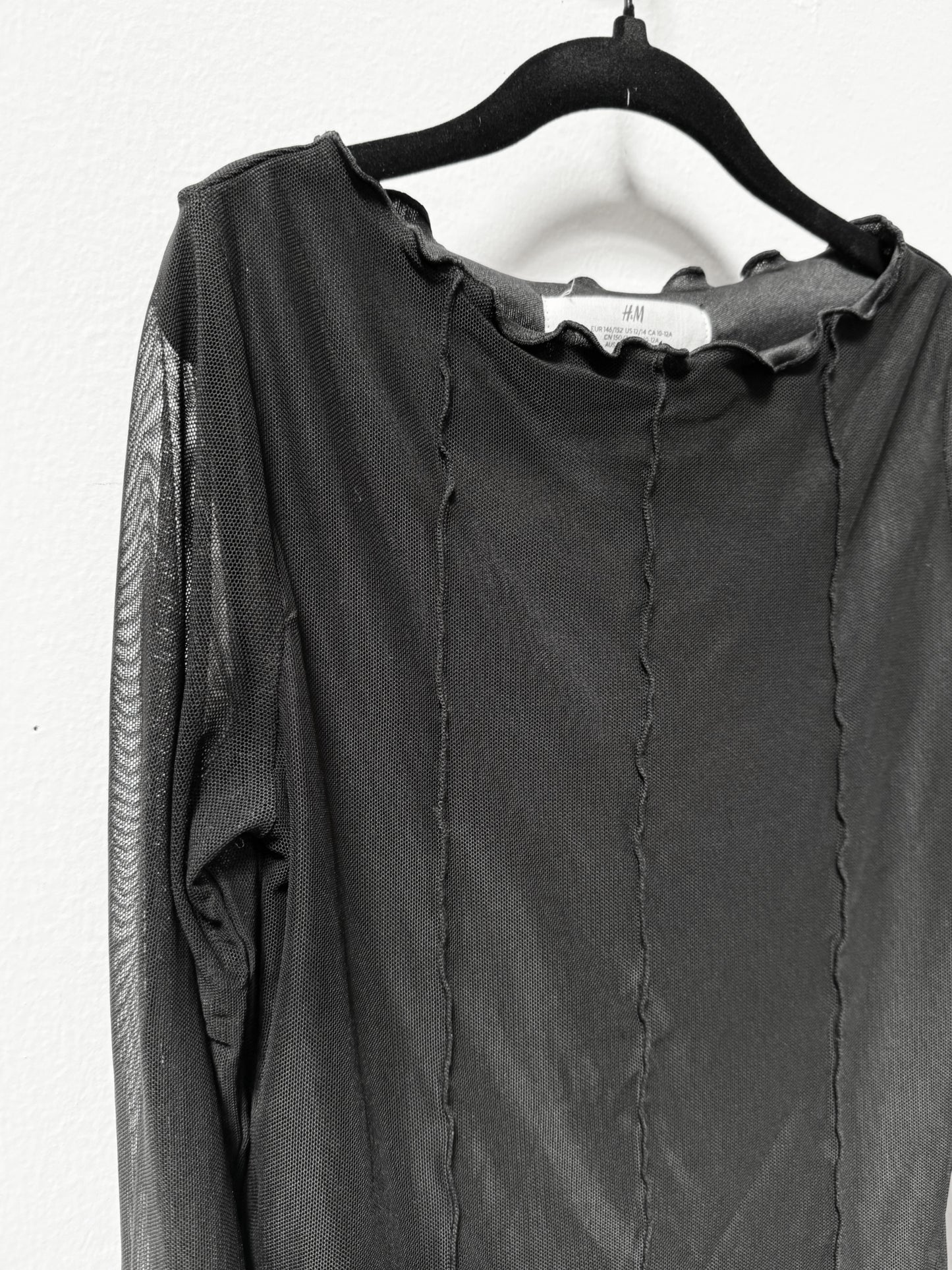 *GENTLY USED* Black Mesh H&M Goth Top Kids 12 Years