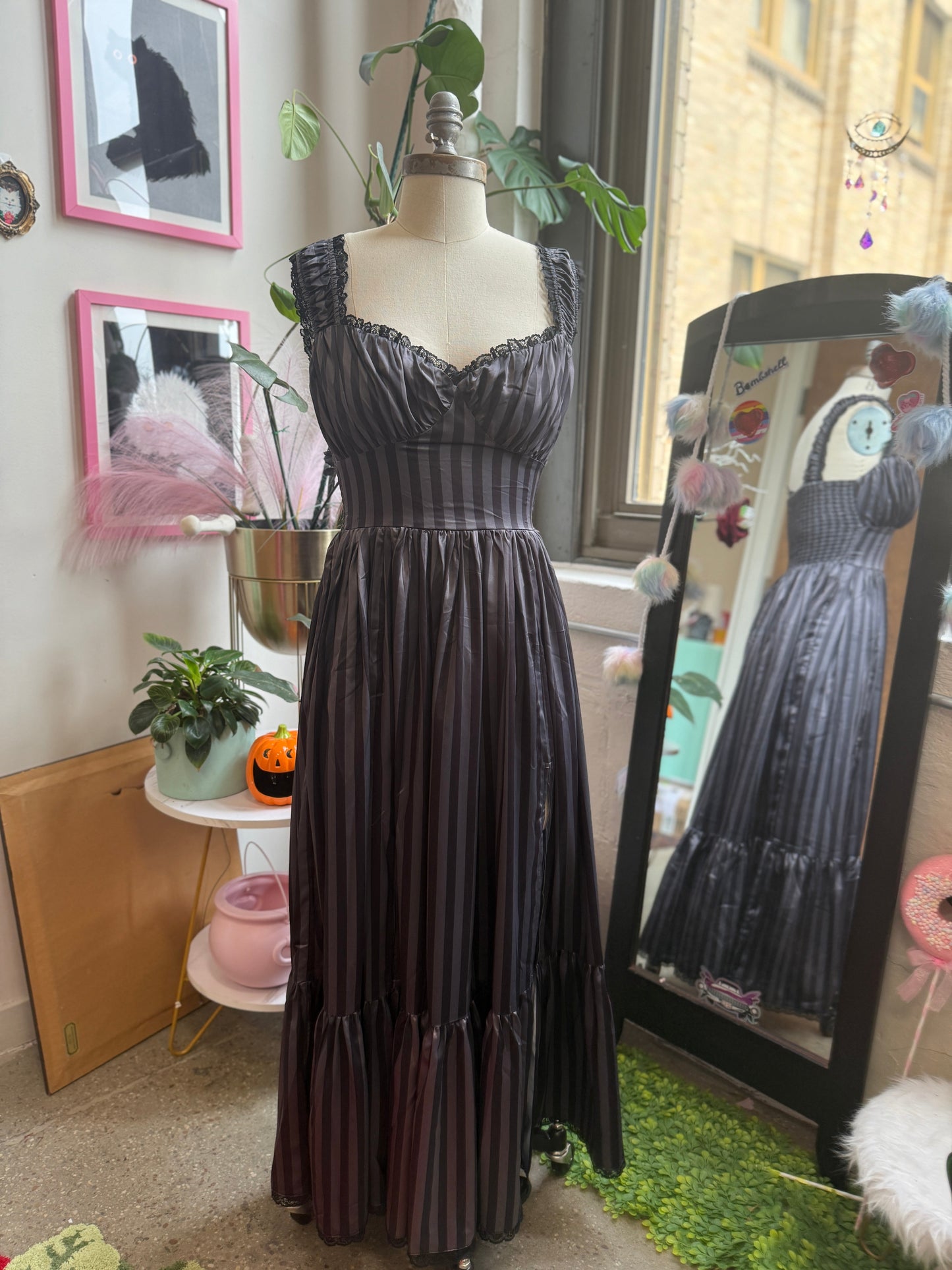 Cosette Maxi Dress in Shadow Stripe