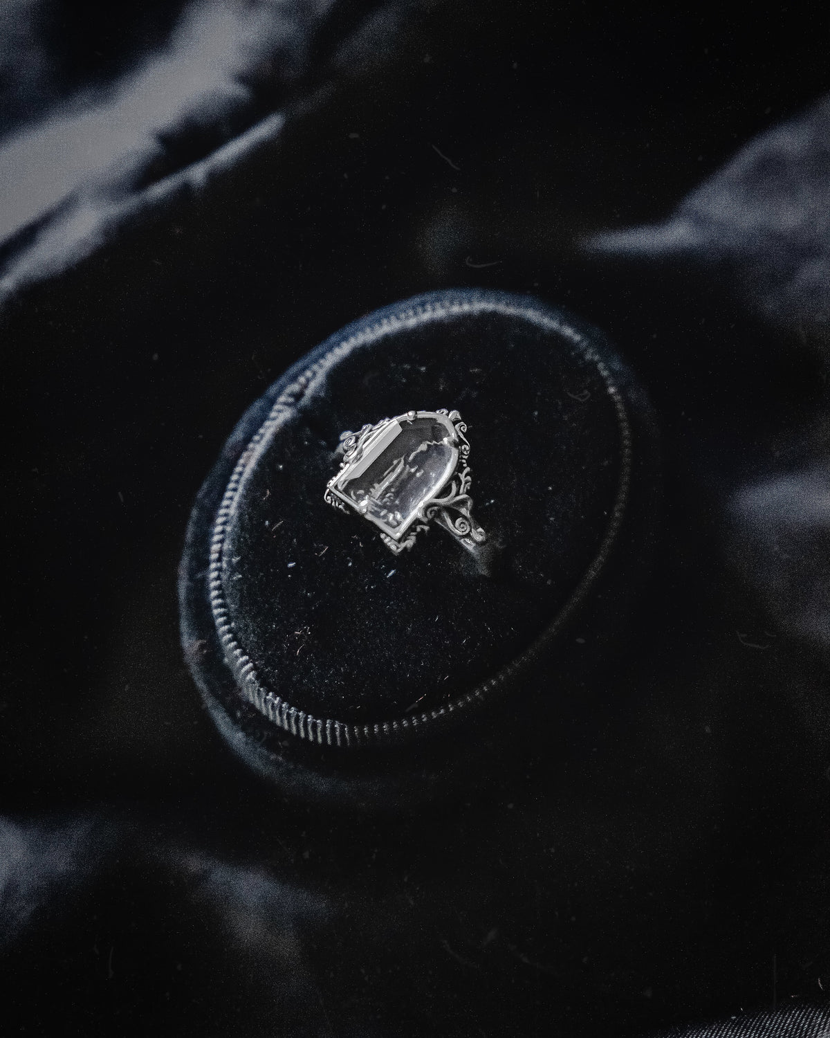 The "Mourning Candle” Glass Casket Ring