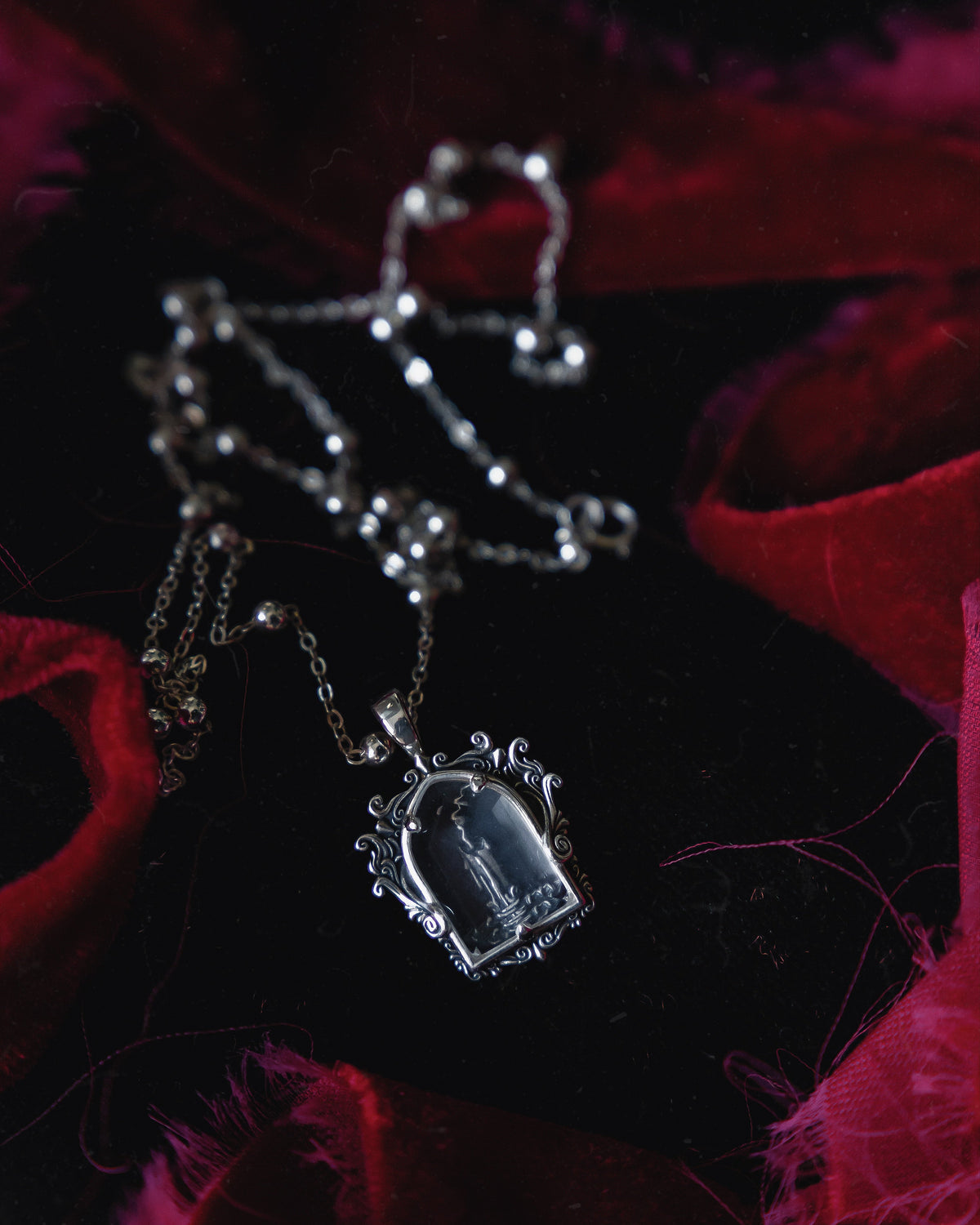 The Glass Casket "Mourning Candle" Necklace
