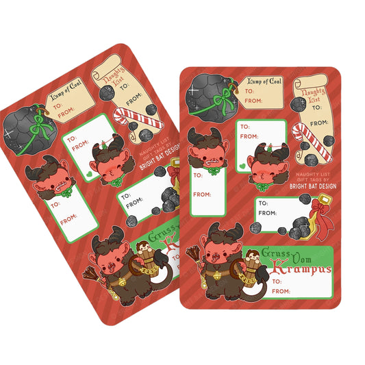 Krampus Naughty Gift Tag Stickers