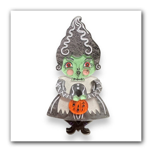 Bride of Frankenstomp Brooch by Lipstick & Chrome x Johanna Parker — Spookmas Monster Bride Acrylic Pin