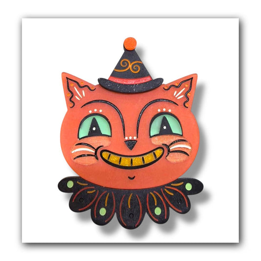 Spunky Copper Cat Brooch by Johanna Parker x Lipstick & Chrome — Vintage Halloween Cat Pin