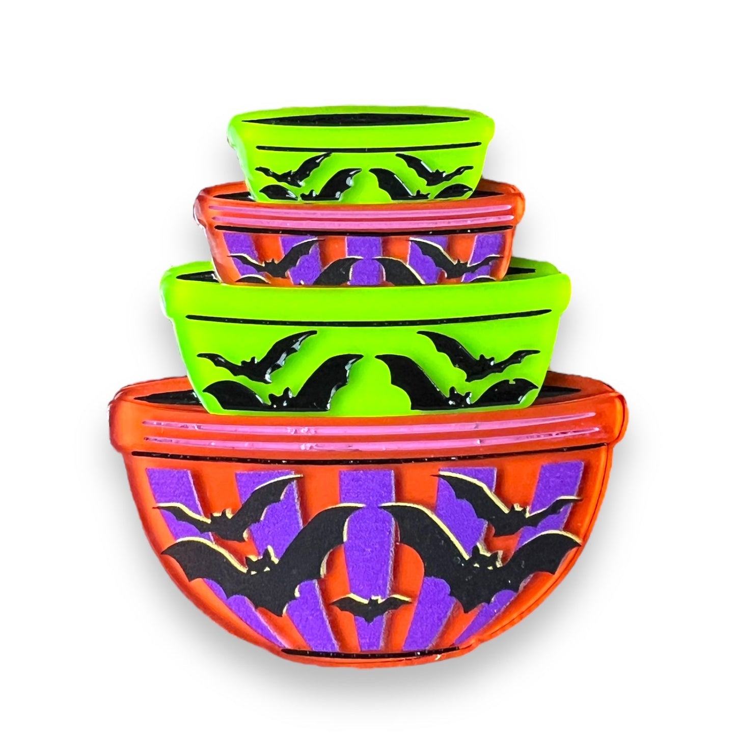 Menacing Mixers Halloween Bowls Brooch by Lipstick & Chrome — Holt Howard Inspired Pin