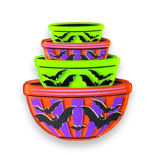 Menacing Mixers Halloween Bowls Brooch by Lipstick & Chrome — Holt Howard Inspired Pin