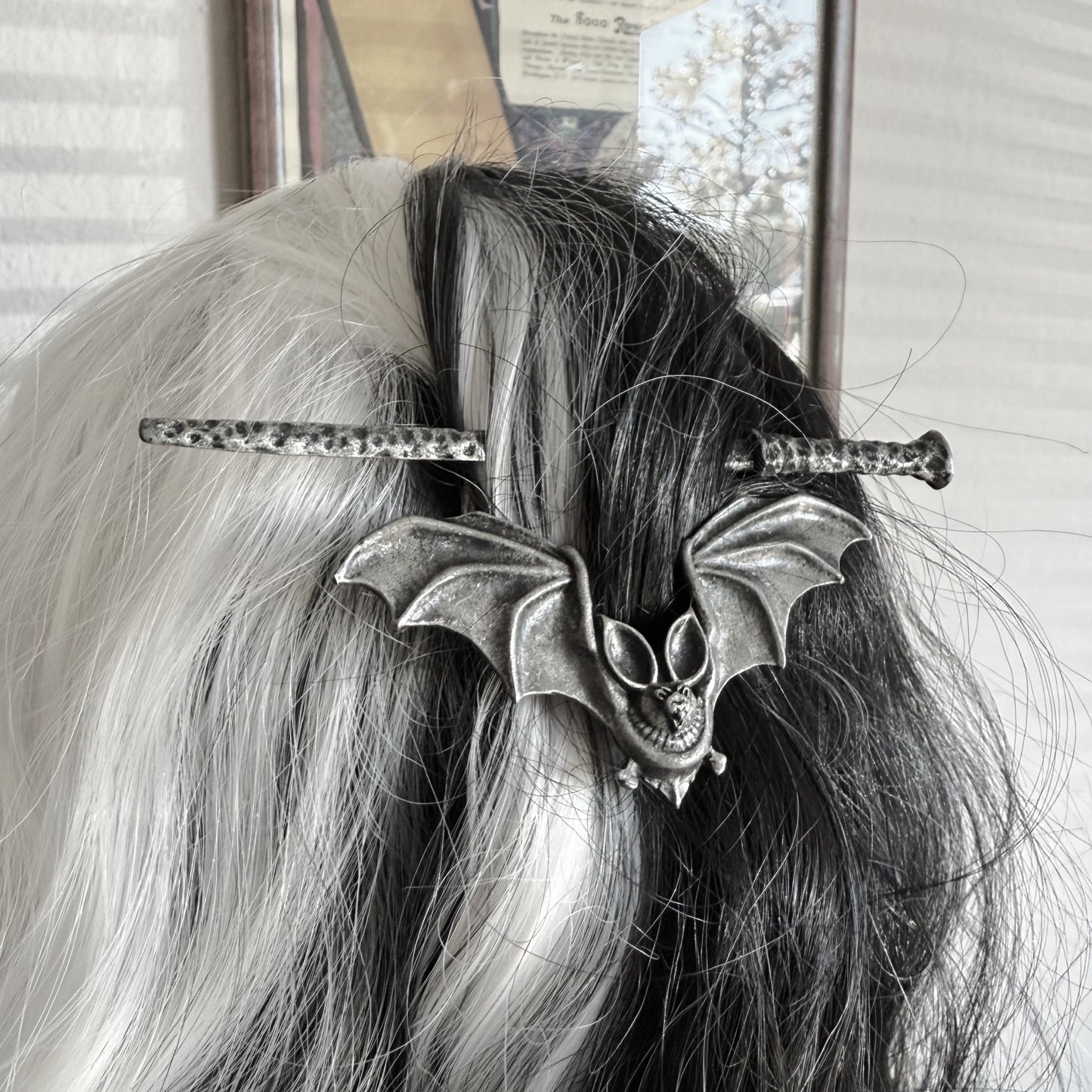 Metal Bat Hair Slide with Stick