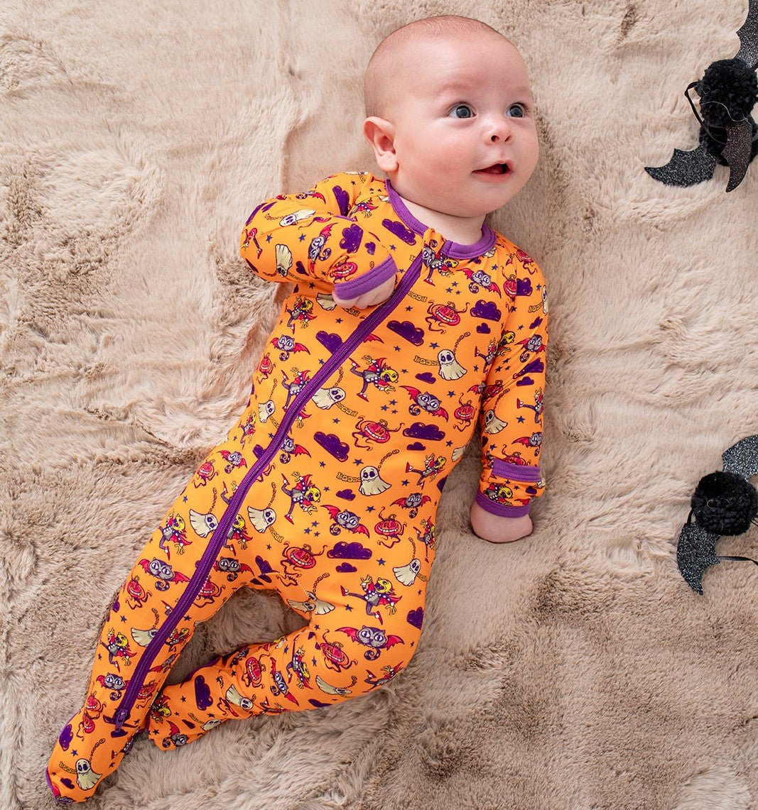 Orange Boo Crew Footie