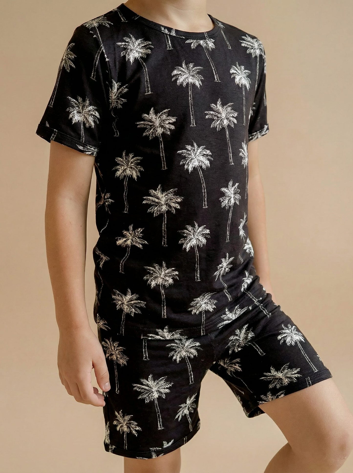 Bamboo Shorts Set | Palm Style Black