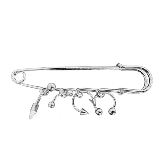 Pierced Safety Pin Brooch