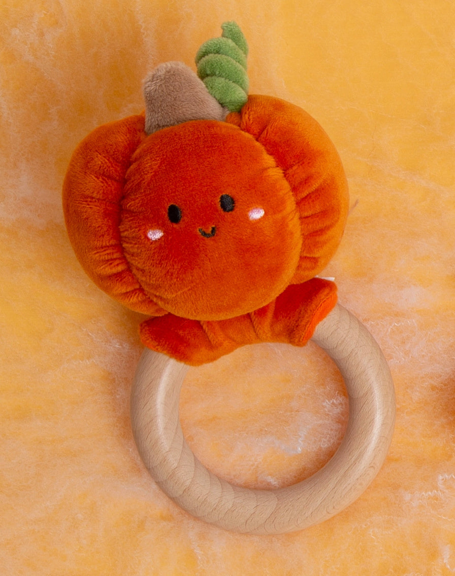 Pumpkin Plush Rattle Teether