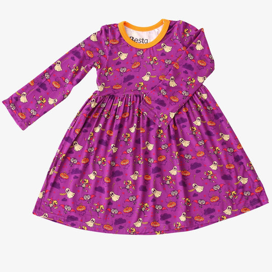 Purple Boo Crew Dress