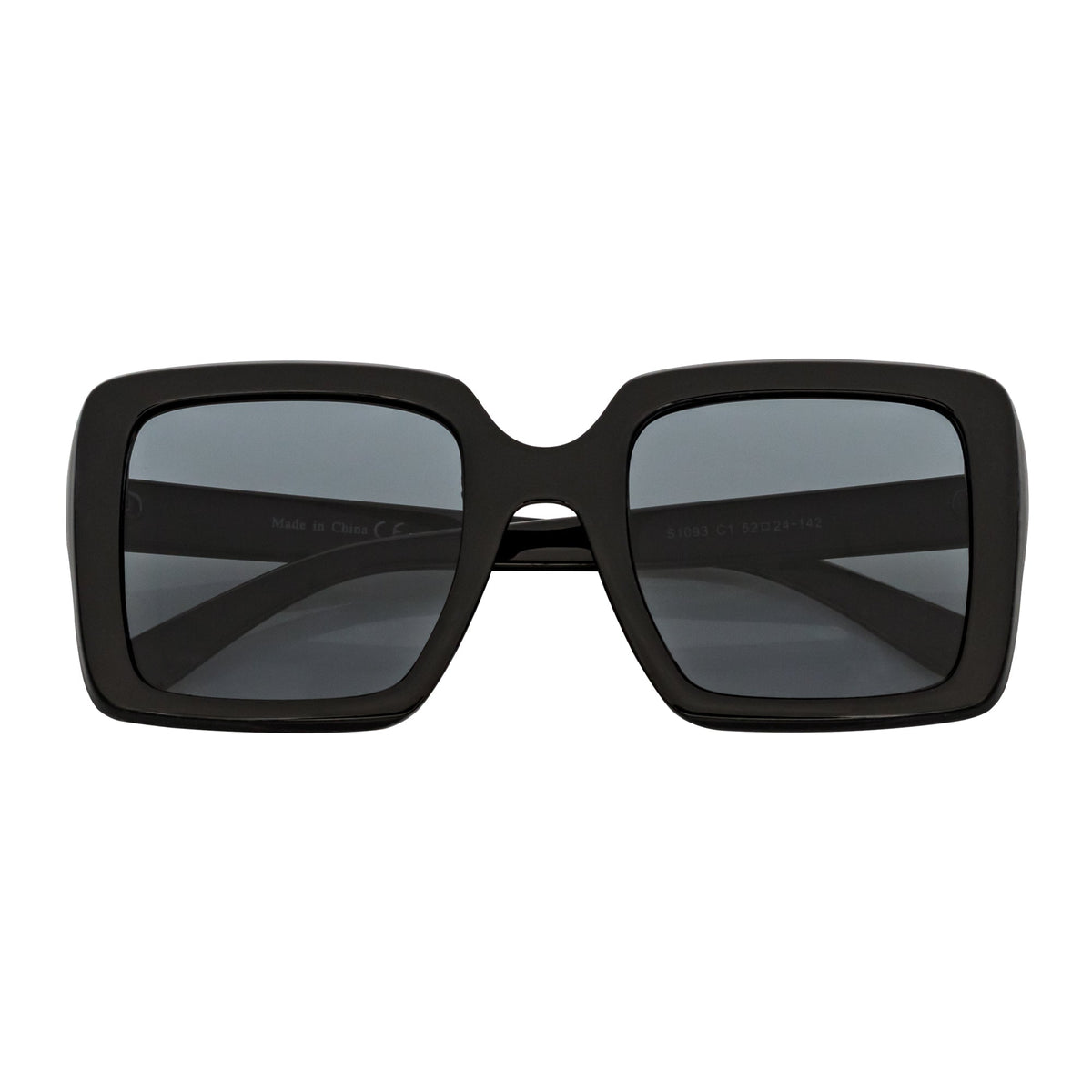 QUAD - Oversize Square Black Sunglasses Smoke