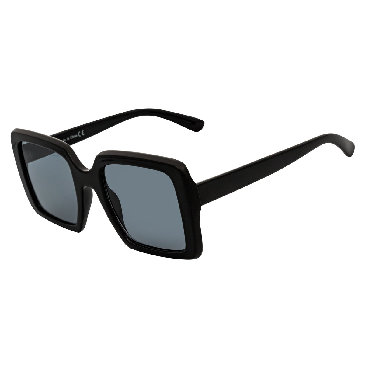 QUAD - Oversize Square Black Sunglasses Smoke