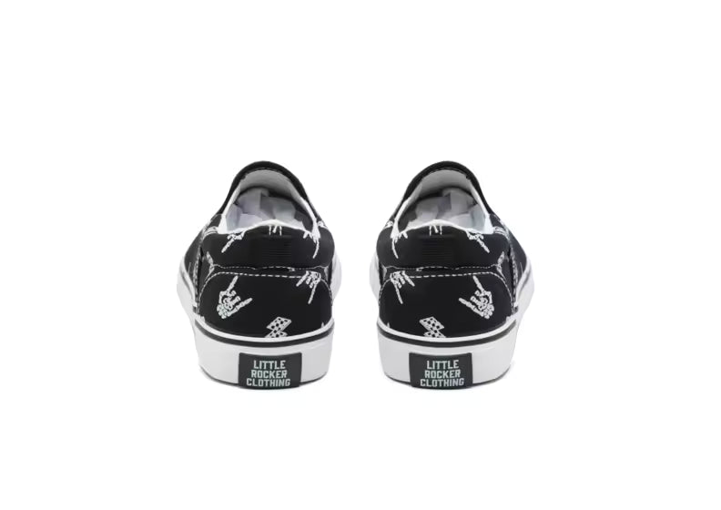 Canvas Slip On Shoes – Bolted Bones - Black