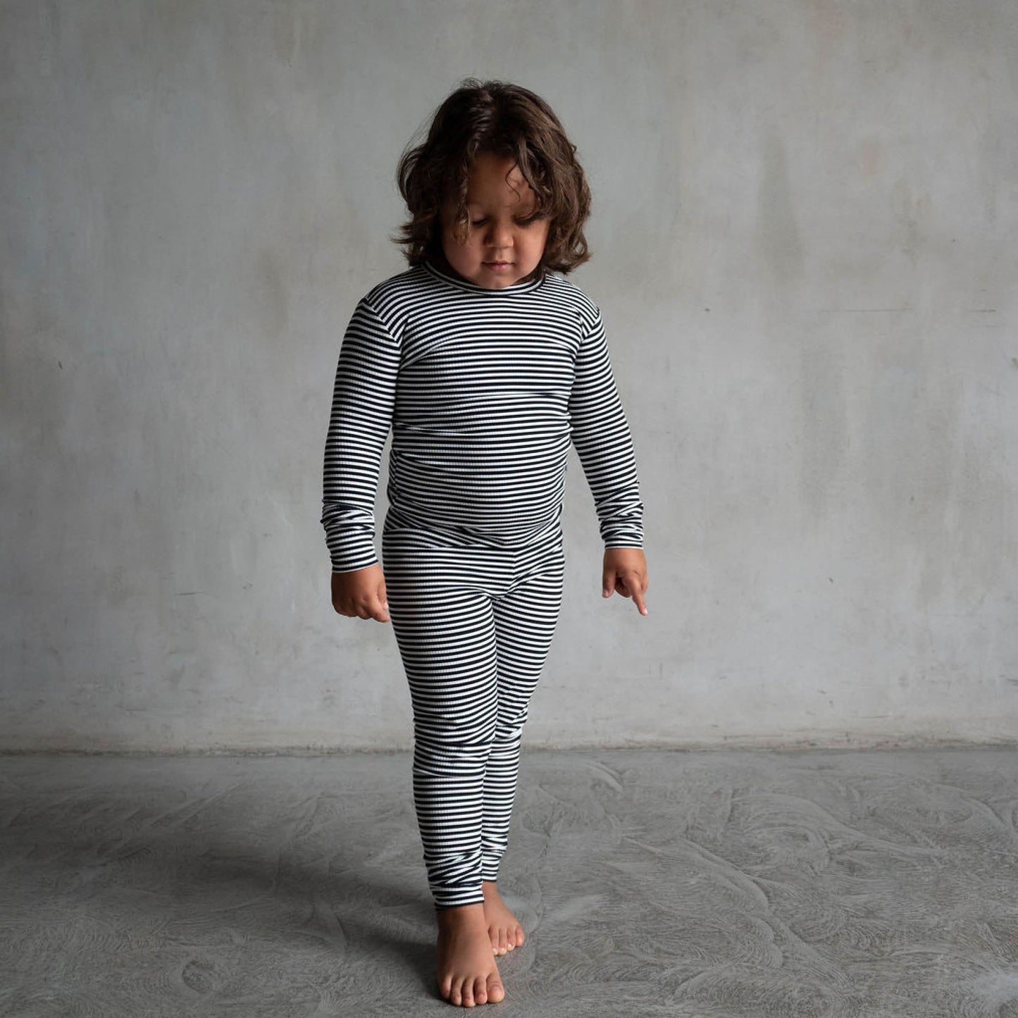 Midnight Stripe | Ribbed Bamboo Two Piece Set