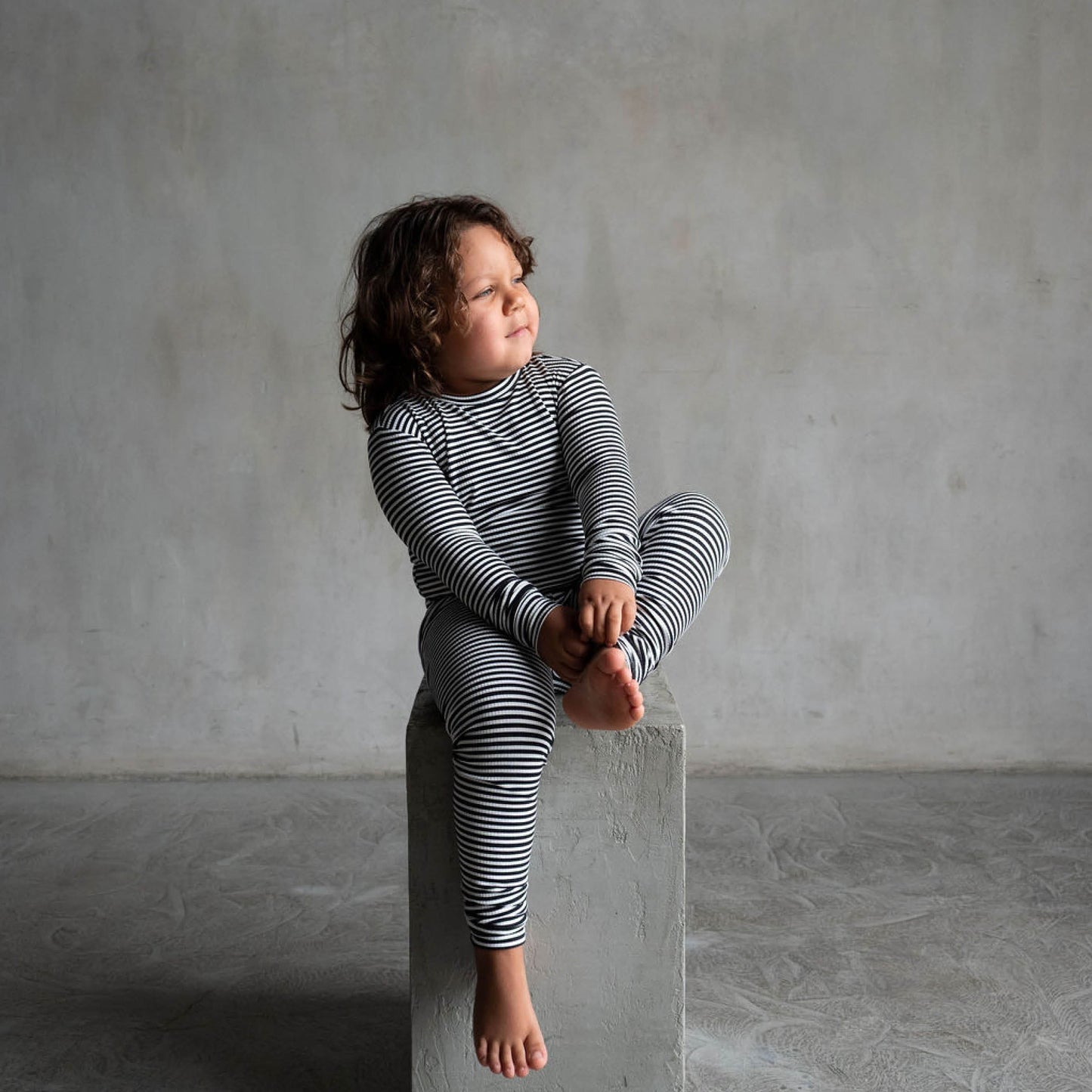 Midnight Stripe | Ribbed Bamboo Two Piece Set