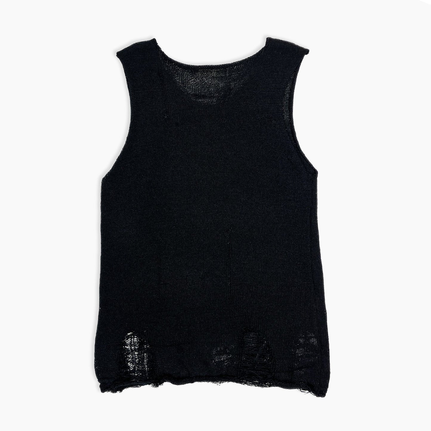 Distressed Open Weave Tank