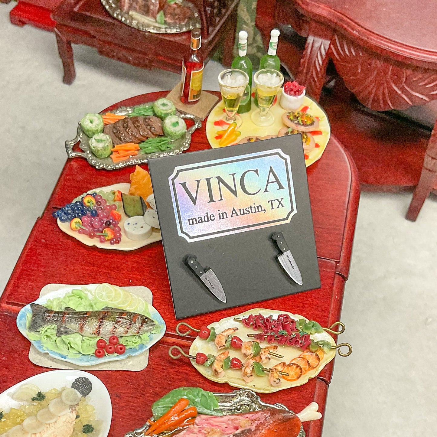 Teeny Tiny 1/2" Chef's Knife Earrings in Silver