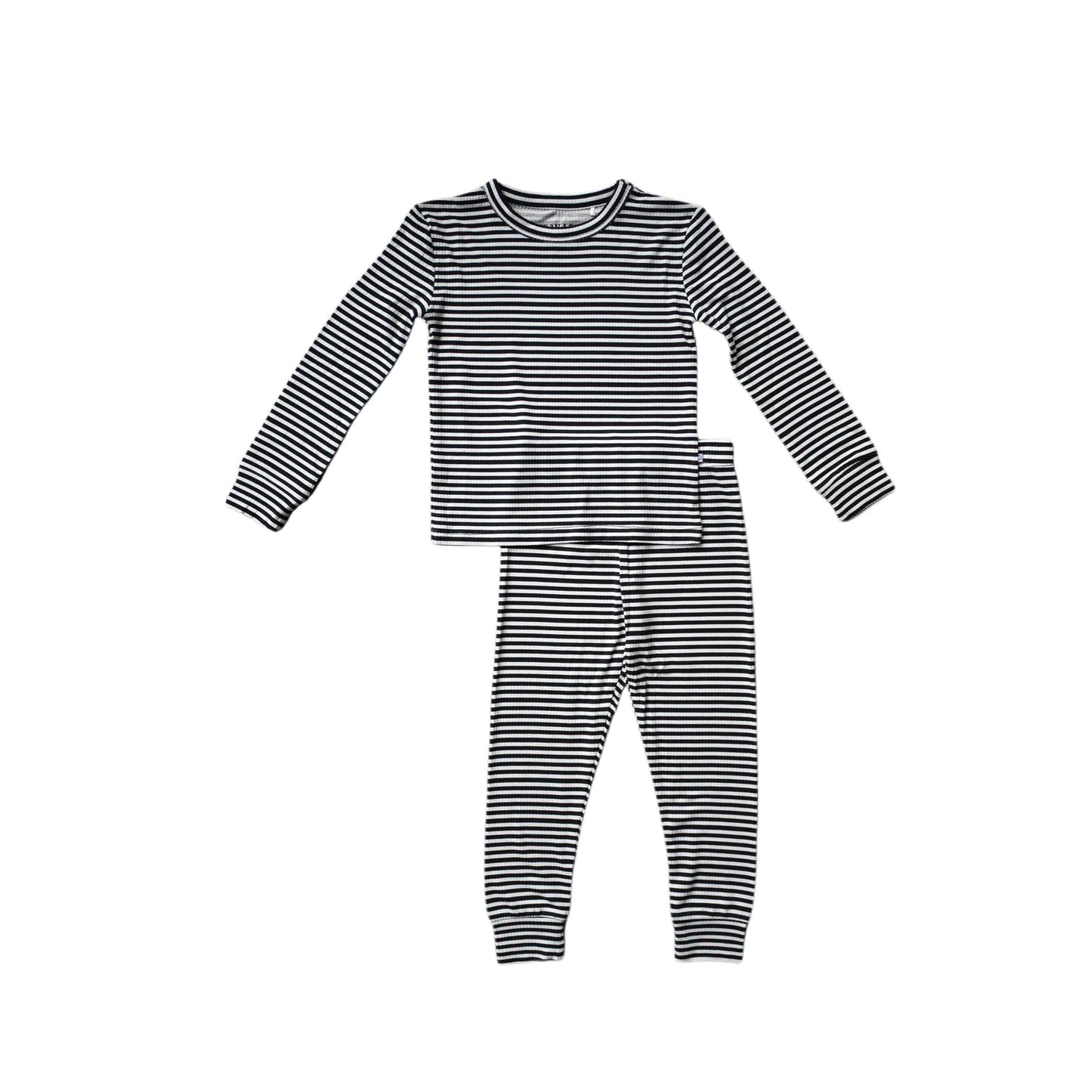 Midnight Stripe | Ribbed Bamboo Two Piece Set