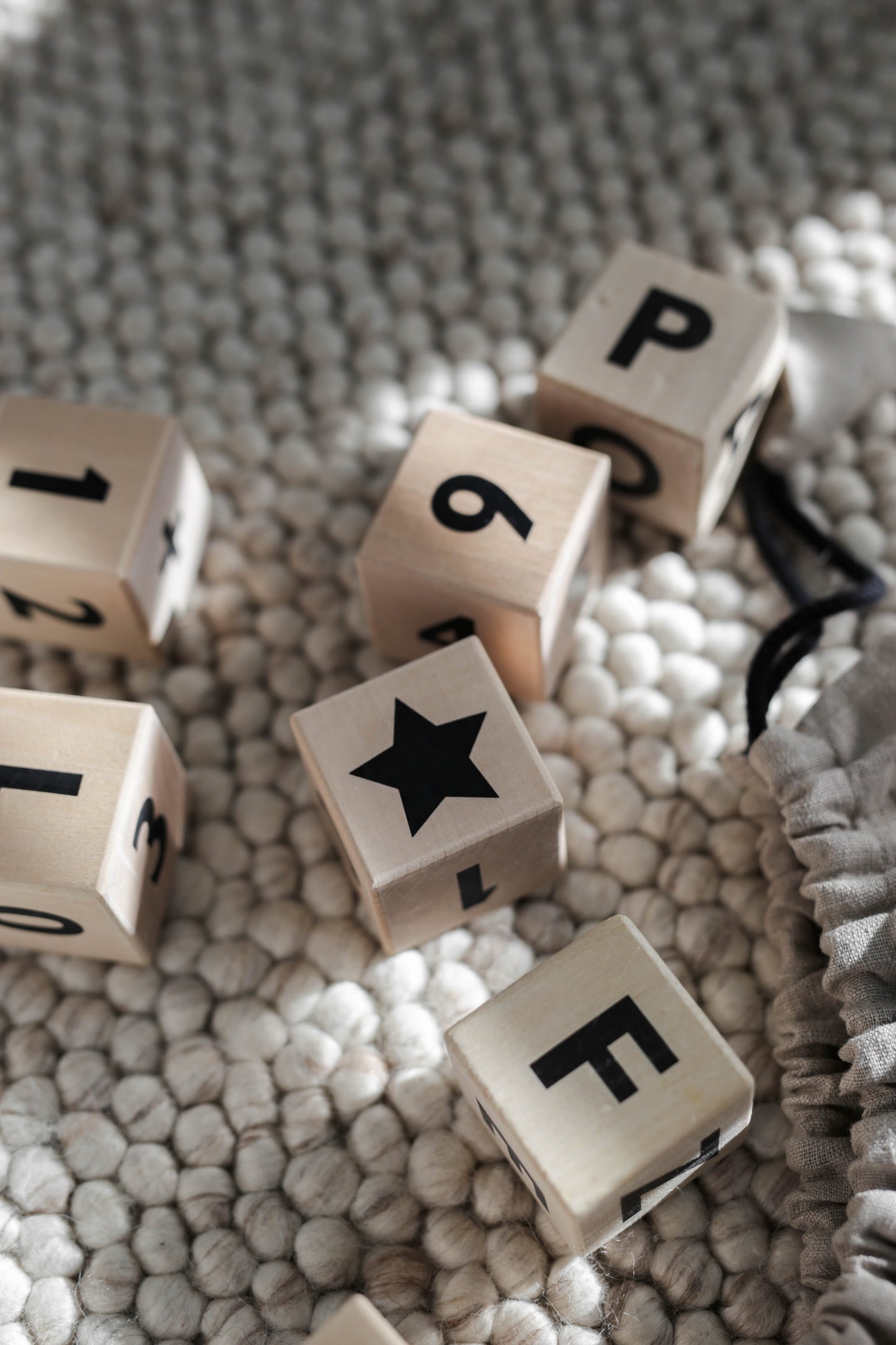 Wooden Math Blocks in Black - Wood