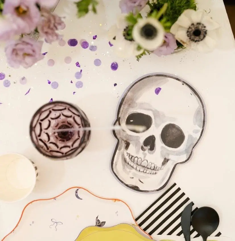 Watercolor Skeleton Halloween Dessert Plate (12pcs)