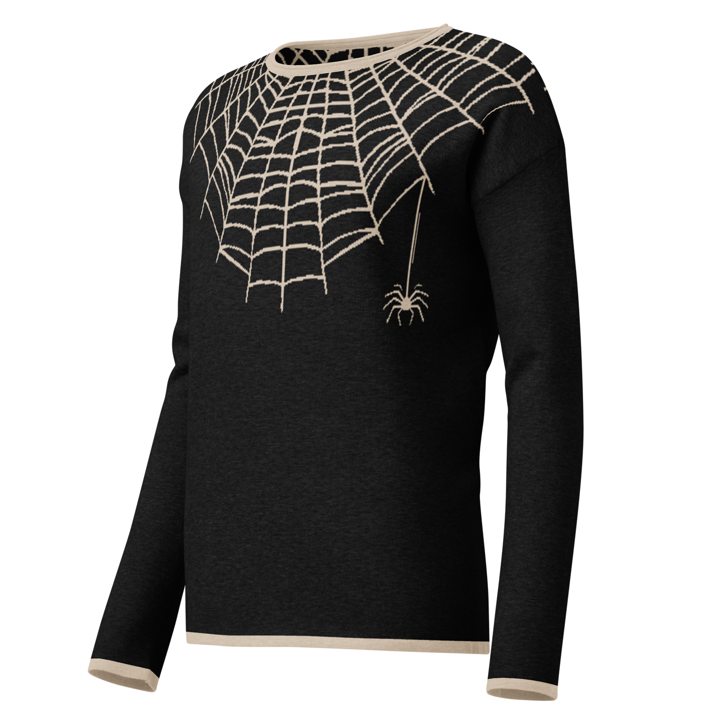 Glamour Ghoul Spiderweb straight bottom knitted sweater