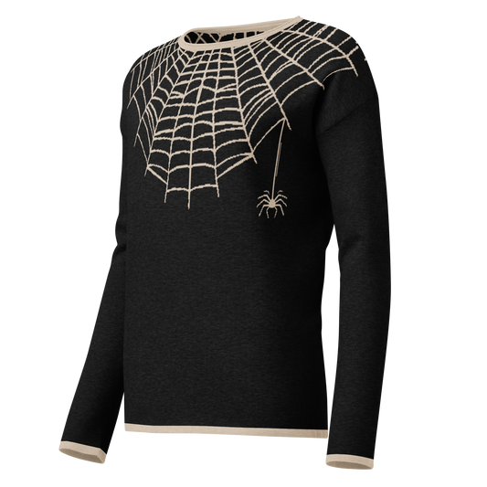 Glamour Ghoul Spiderweb straight bottom knitted sweater
