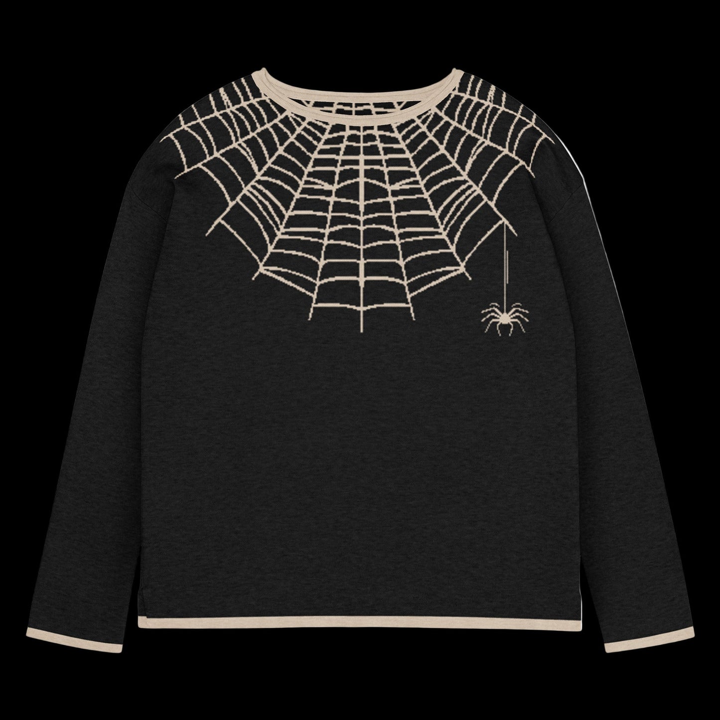 Glamour Ghoul Spiderweb straight bottom knitted sweater
