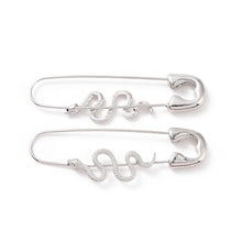 Load image into Gallery viewer, Safety Pin Snake Earrings